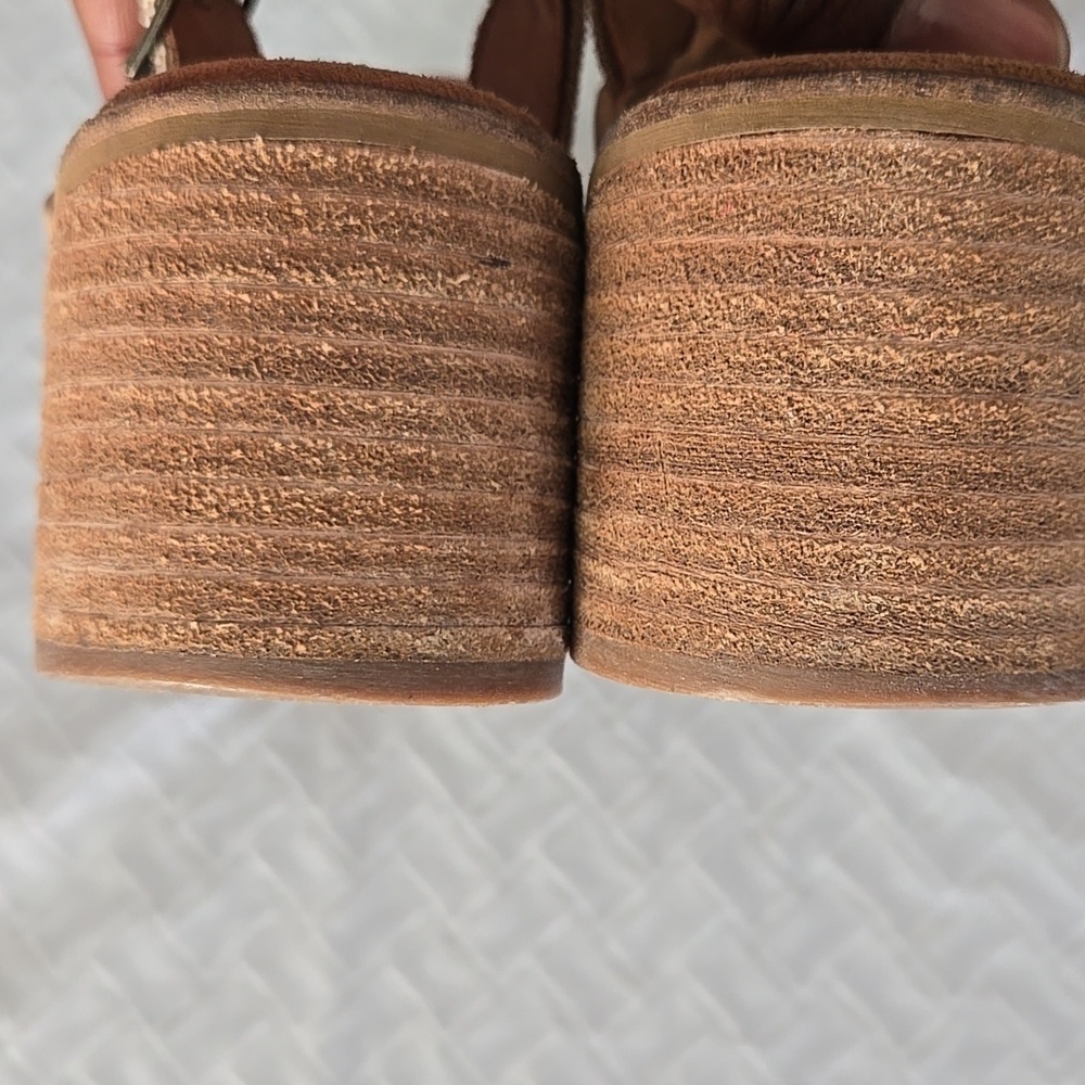 Toms Tan Leather Women's Slingback Mules Size 7 - Picture 6 of 9